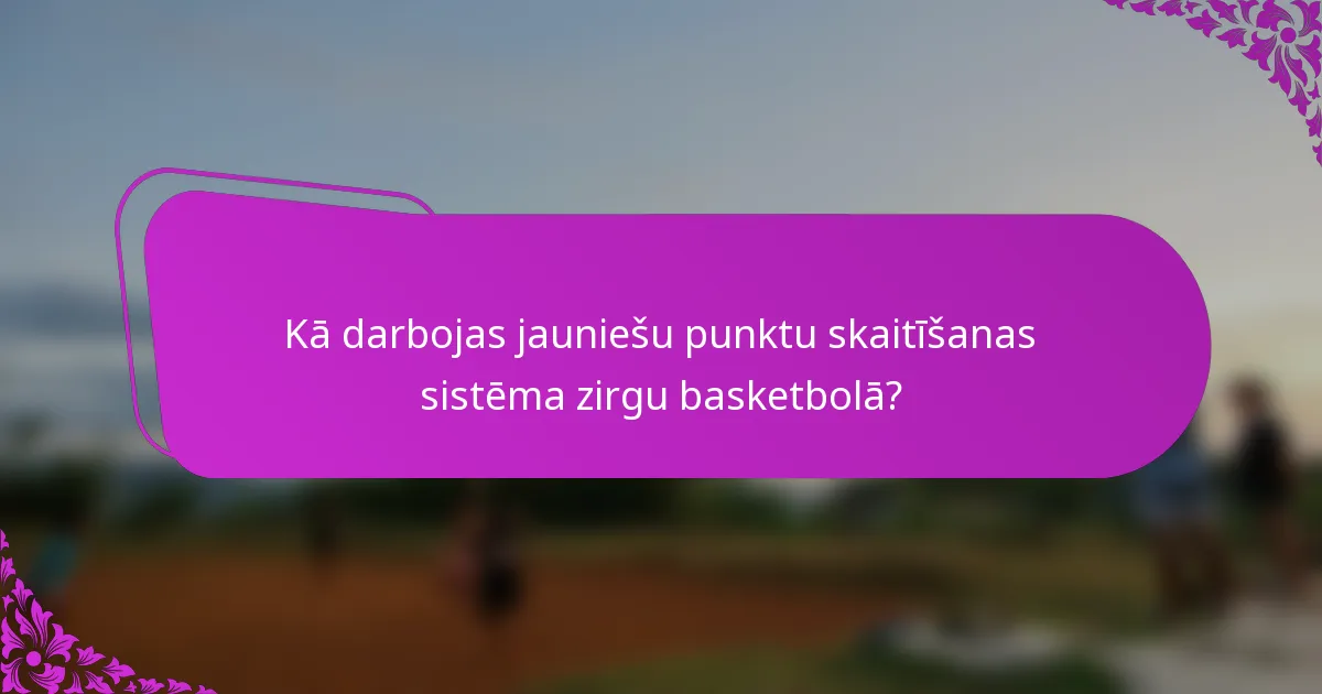 Kā darbojas jauniešu punktu skaitīšanas sistēma zirgu basketbolā?