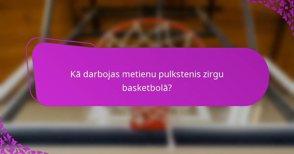 Kā darbojas metienu pulkstenis zirgu basketbolā?