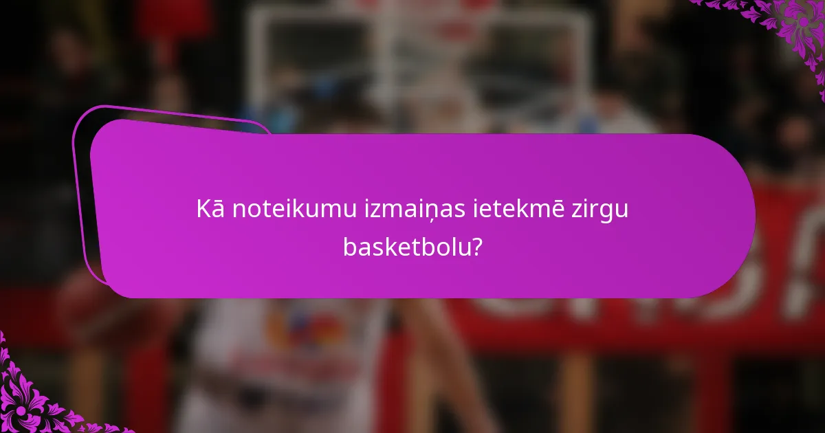 Kā noteikumu izmaiņas ietekmē zirgu basketbolu?