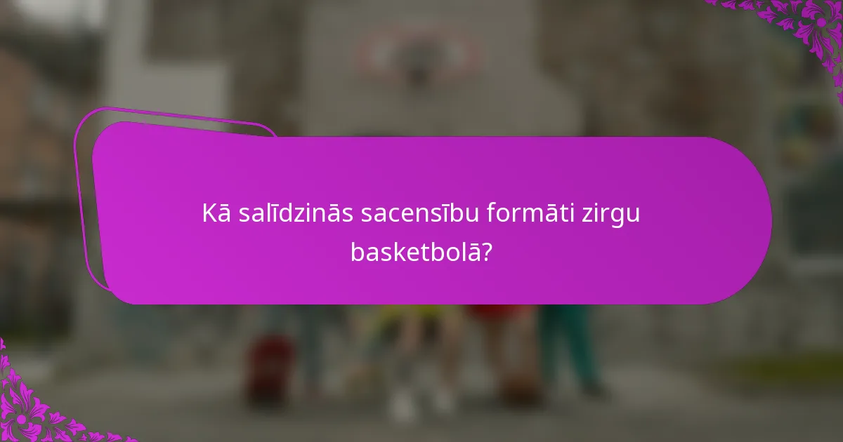 Kā salīdzinās sacensību formāti zirgu basketbolā?