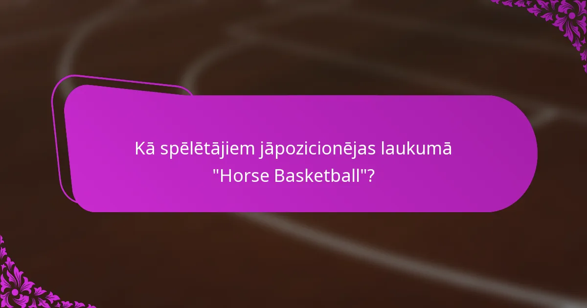 Kā spēlētājiem jāpozicionējas laukumā 