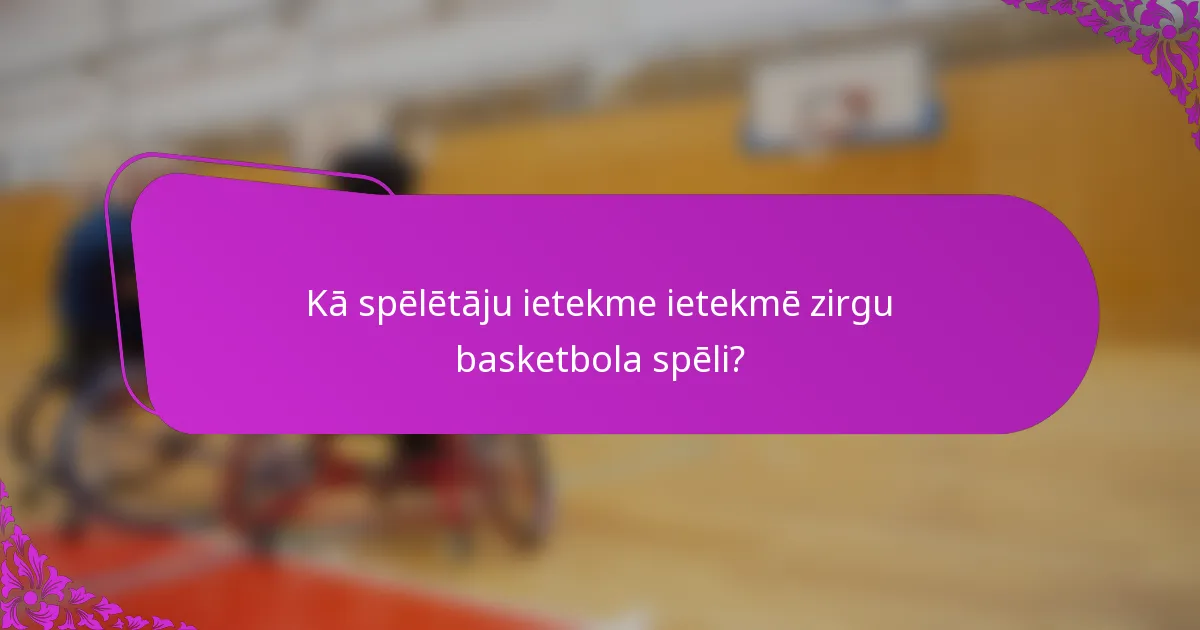 Kā spēlētāju ietekme ietekmē zirgu basketbola spēli?