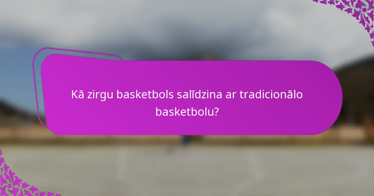 Kā zirgu basketbols salīdzina ar tradicionālo basketbolu?