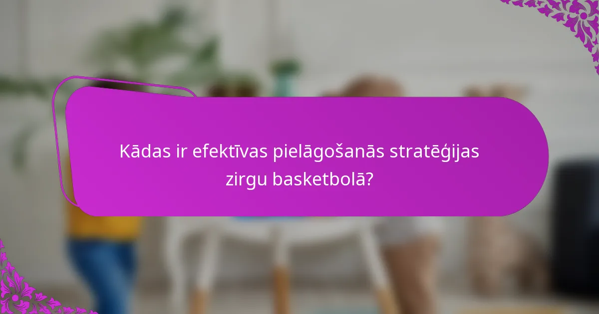 Kādas ir efektīvas pielāgošanās stratēģijas zirgu basketbolā?