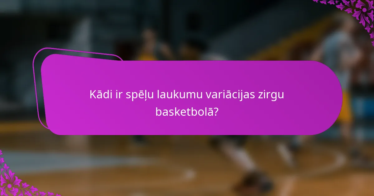 Kādi ir spēļu laukumu variācijas zirgu basketbolā?