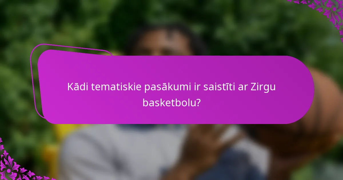 Kādi tematiskie pasākumi ir saistīti ar Zirgu basketbolu?