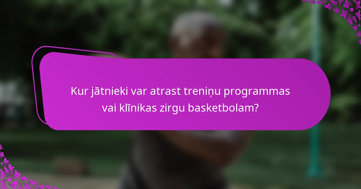 Kur jātnieki var atrast treniņu programmas vai klīnikas zirgu basketbolam?