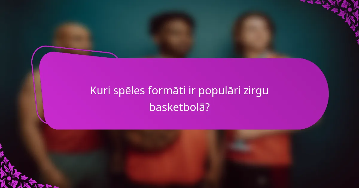 Kuri spēles formāti ir populāri zirgu basketbolā?